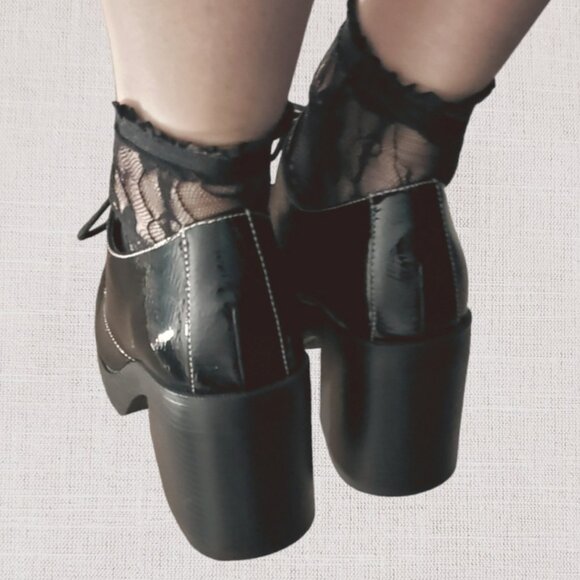 DIRTY LAUNDRY Limited Edition Glossy Derby Oxfords Academia Shoes - Picture 14 of 15